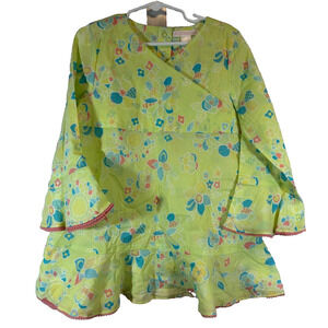 Sz 5 Janie & Jack Swim Beach Pool Cover-Up Cotton Lightweight Floral Dress A55